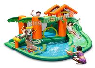Tropikal Oyun Merkezi Jump Castle / Yaz aylarında Çocuklar İçin Şişme Su Kaydırağı