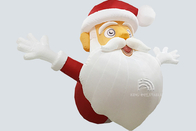 Noel Şişme Kardan Adam 3.6m X 2.0m Dış Mekan Süslemeleri Hava Üflemeli Noel Baba Yere Yatarken